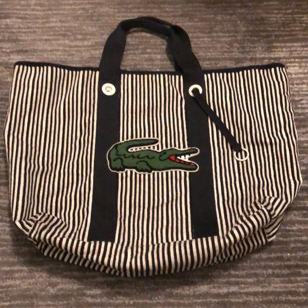 Lacoste Summer Terry large striped bag